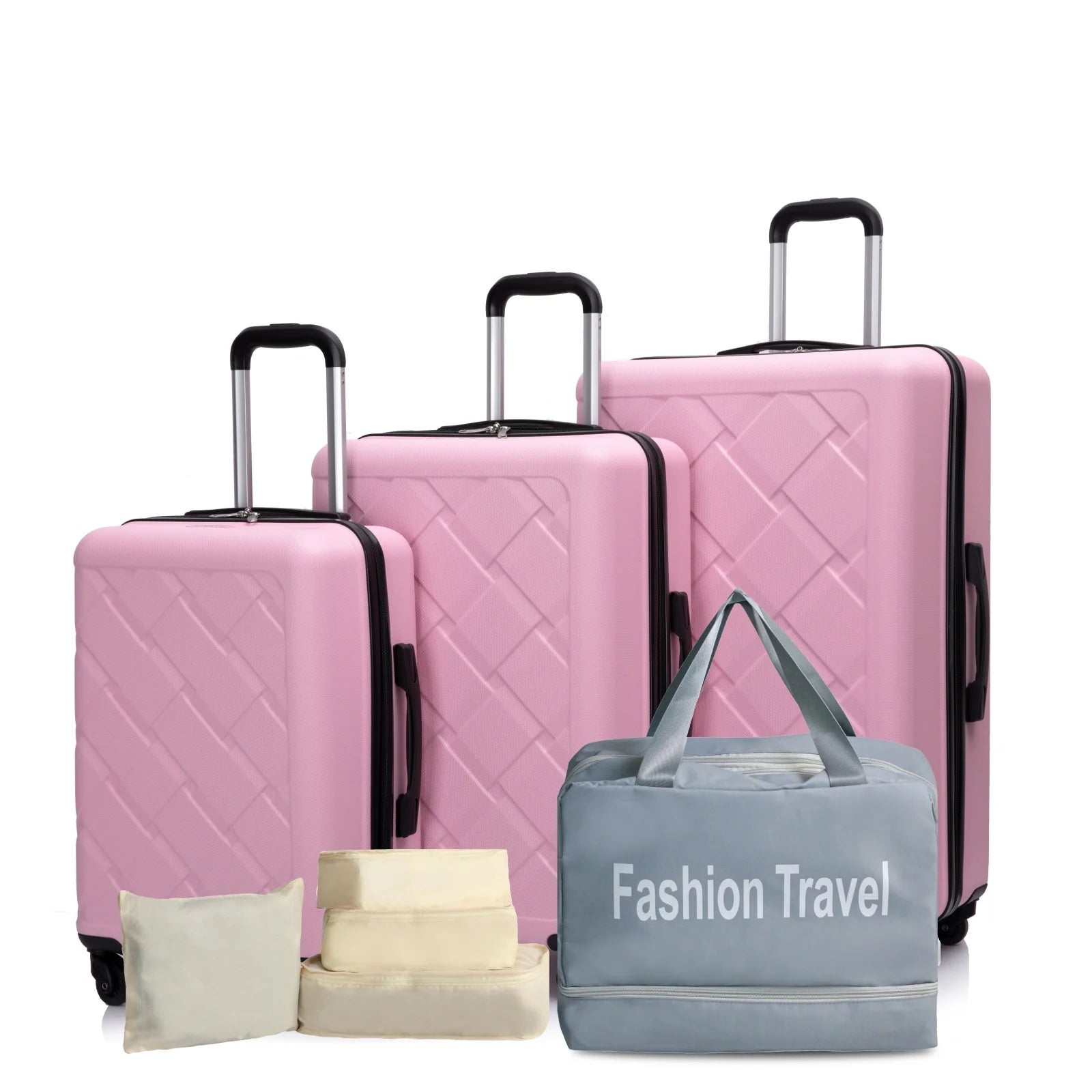 Luggage Sets 3 Piece, Suitcases with Double Spinner Wheel,Suitcase Set ABS Hard Case Luggage with Travel Duffle Bag