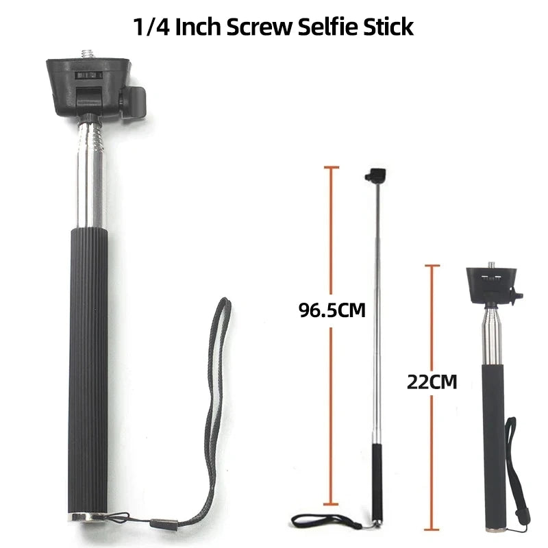 Aluminum Alloy Monopod Selfie Stick Hand Grip Pole for GoPro Hero 13 12 11 10 9 8 7 Insta360 SJCAM AKASO DJI OSMO Action Camera