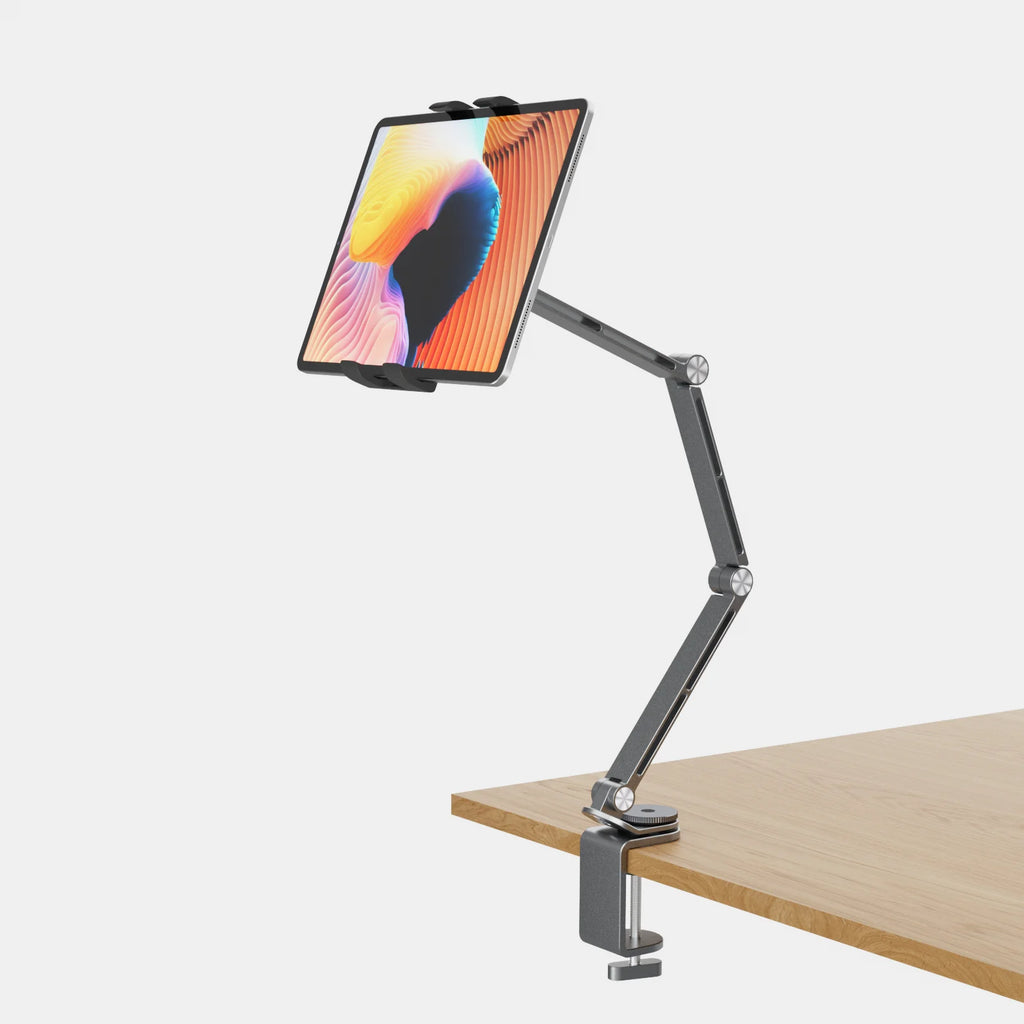 3 Rod Tablet Stand with 360 Rotation and Adjustable Angles Compatible With Tablets Phones and Laptops Portable and Foldable