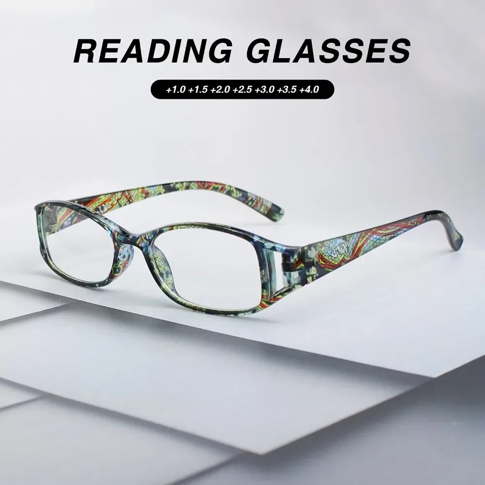 9 Pairs of Hot-selling Color Printing Reading Glasses, Stylish and Simple High Definition Lens, Comfortable and Portable Unisex Magnifying Glass Christmas Halloween Gift Recommendation, Random Color