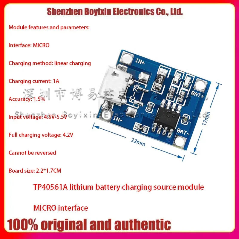 TP4056|18650 lithium battery 3.7v 3.6V 4.2V lithium battery charging board 1A overshoot and over-discharge protection   shell