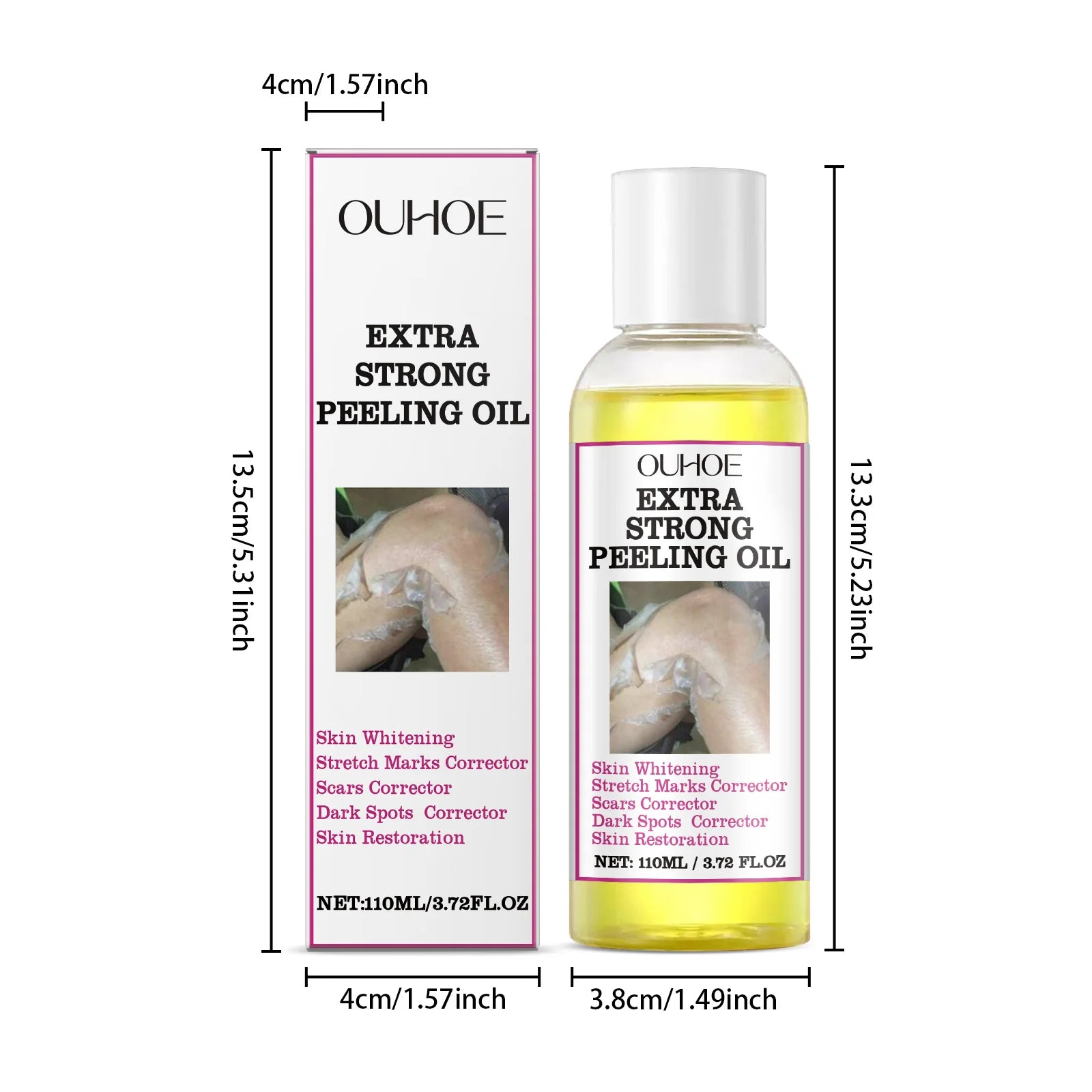 110ML Body Peeling Oil Gentle Remove Dead Skin Moisturizing Glowing Skin Tone Firming Smoothing Massage Body Exfoliating Oil