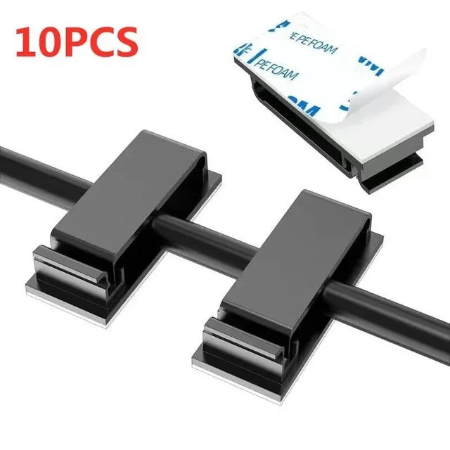 Adhesive Wire Organizer Cable Holder Cord Management Harness Clamp Clip For Home PC Power USB Cable Wiring Desktop Cord Manager