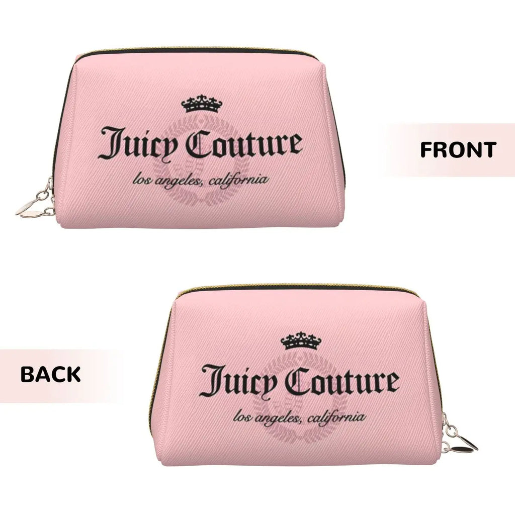 J-Juicy-C-Couture Makeup Bag Zipper Pouch Travel Cosmetic Bags Large Leather Portable Cosmetic Bag for Women