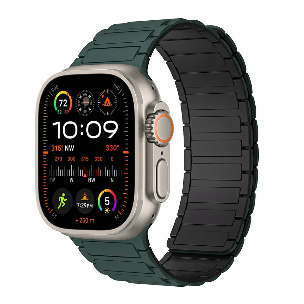 Magnetic Strap for Apple Watch Band 45mm 44 mm 40mm 46mm 41mm 42mm 38 Silicone Bracelet iWatch Series 8 7 6 Se 9 10 Ultra 2 49mm