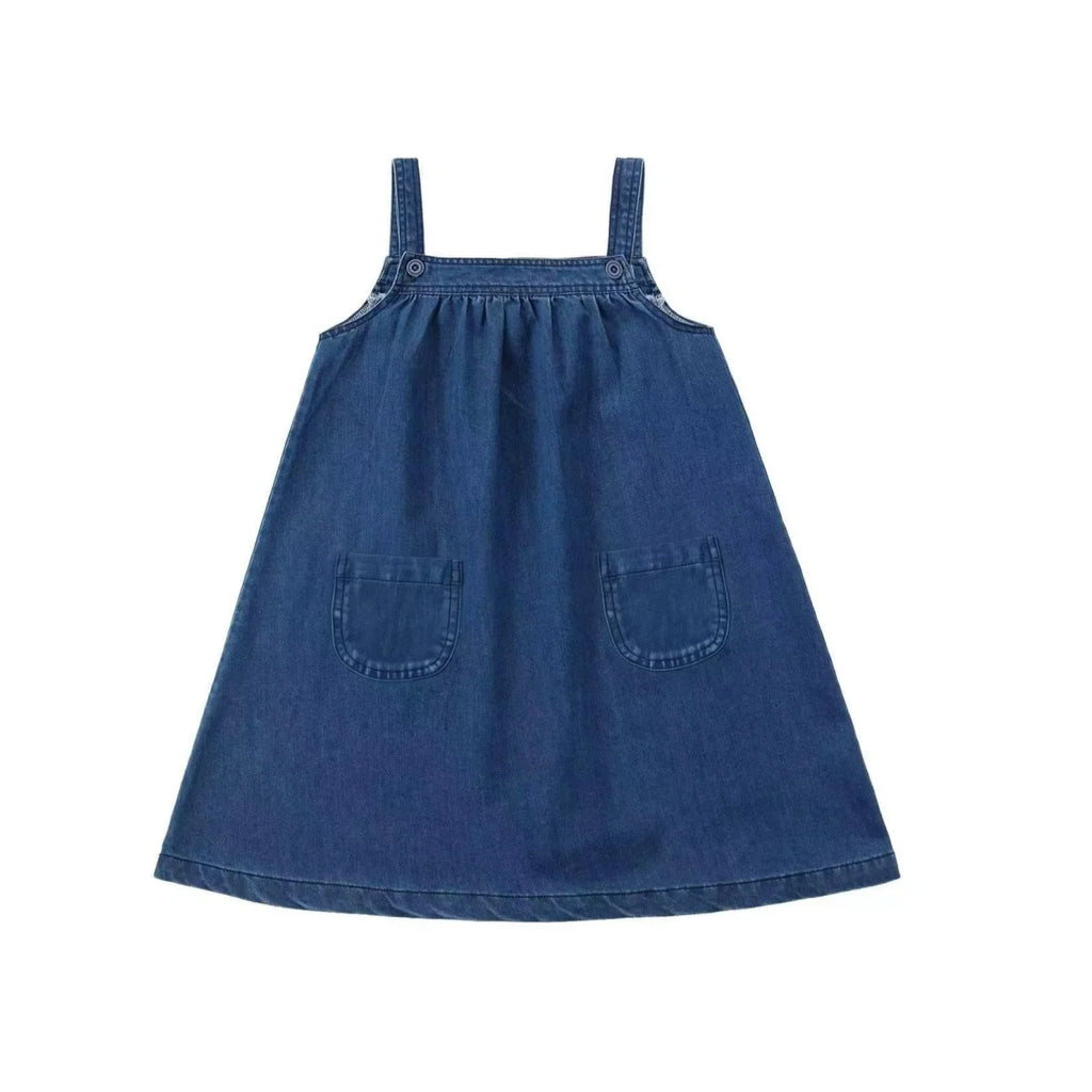 AP SS26 blue denim collection kids boys girls spring summer fashion jeans pleated skirt jumper shirt family clothing clothes