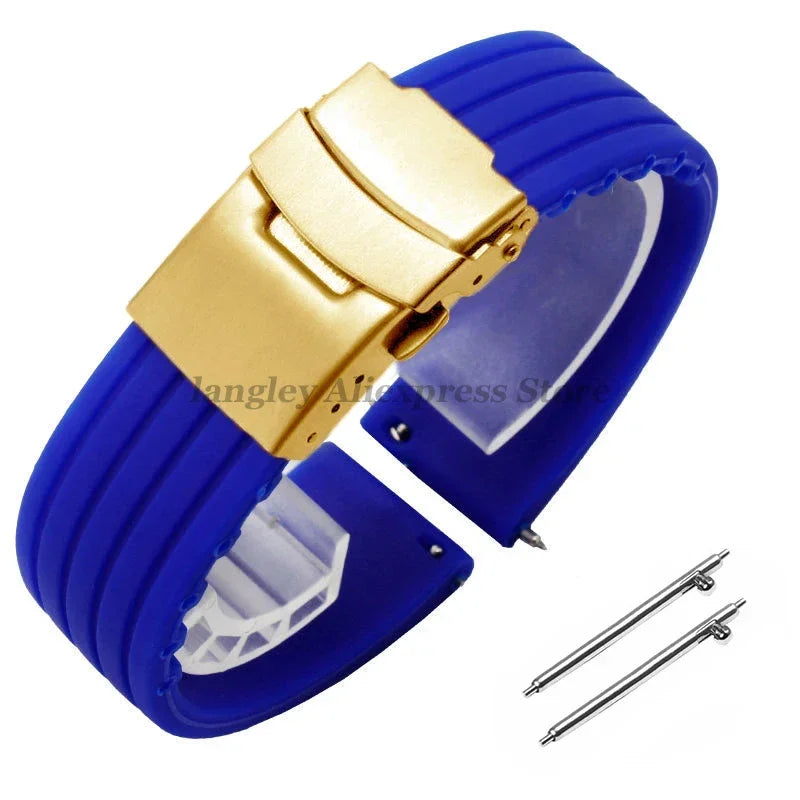 18mm 20mm 22mm 24mm Quick Release Silicone Watchband for Huawei Watch GT4/GT3 46mm for Seiko for Omega for Fossil Rubber Straps