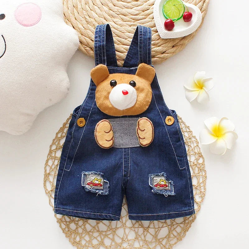 IENENS Summer Kids Baby Boys Jumper Pants Denim Clothing Shorts Jeans Overalls Toddler Infant Girl Playsuit Clothes Trousers