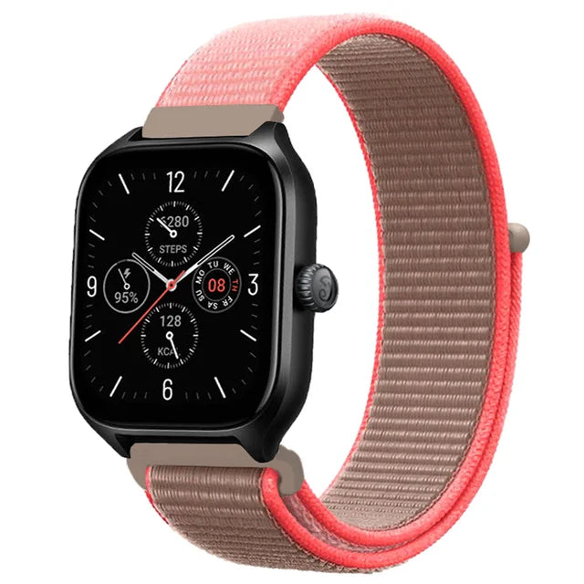 20mm 22mm Nylon Loop Strap for Amazfit GTR 47mm/GTR4 3 Pro/GTS 4 mini/3 Bracelet for Amazfit Balance 3 2/bip 5 6 Max/Stratos 2 3