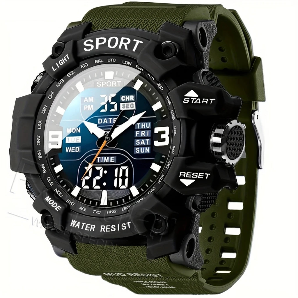 Men's and Women's Sports Watches, Tactical Hands, Large Dial, Illuminated Timer, Alarm Clock