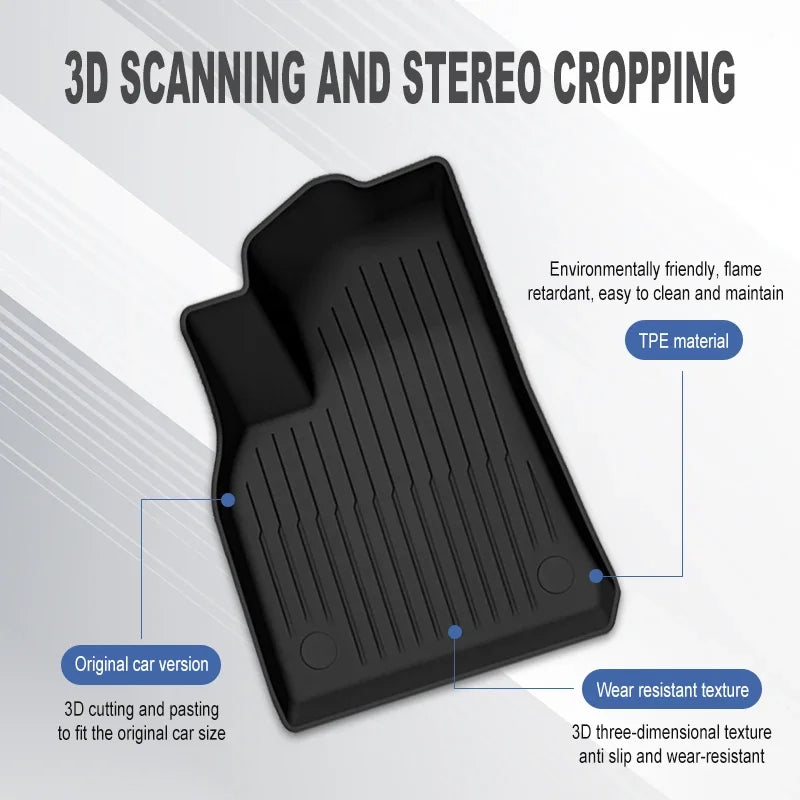 Car Floor Mats For Tesla Model 3 2018 2019 2020 2021 2022 Premium All Weather Anti-Slip Waterproof TPE Floor Liners Mat Pads