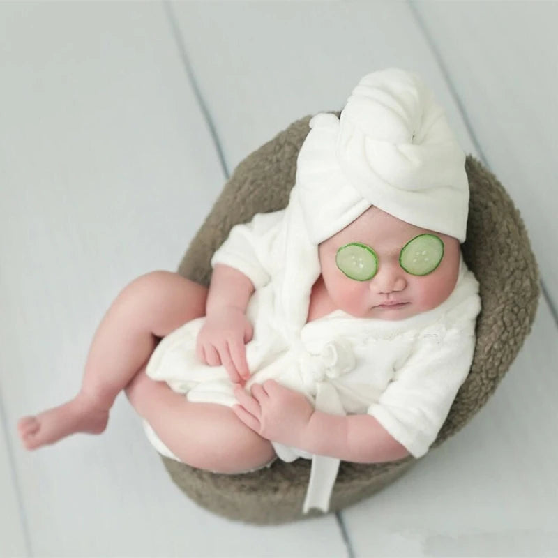 New Baby Bathrobes Bath Towel Solid Color Warm Suit Newborn Photography Outfits for Photo Shoot Accessories