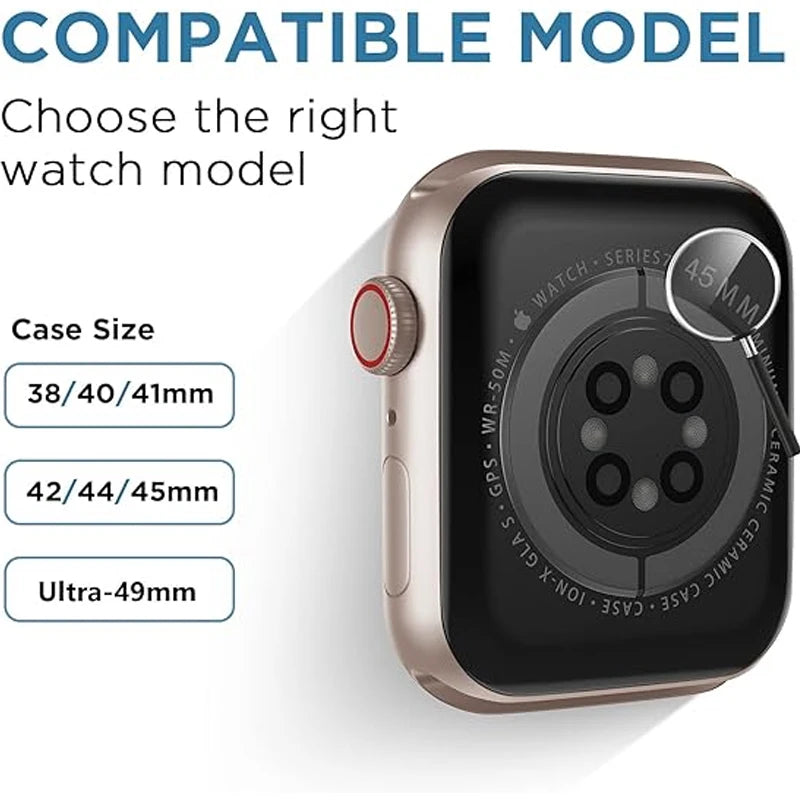 Clear Band + Case for Apple Watch Series 9 8 7 49mm 45mm 44mm 42mm 41mm Transparent Plastic Strap for iwatch 6 SE 5 4 38mm 40mm