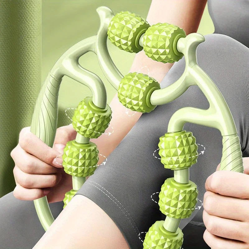 1Pcs 9-Wheel Fascia Muscle Roller, Cellulite Roller, Massage Roller for Relieve Muscle Soreness Thigh,Calf,Arm,Reduce Cellulite