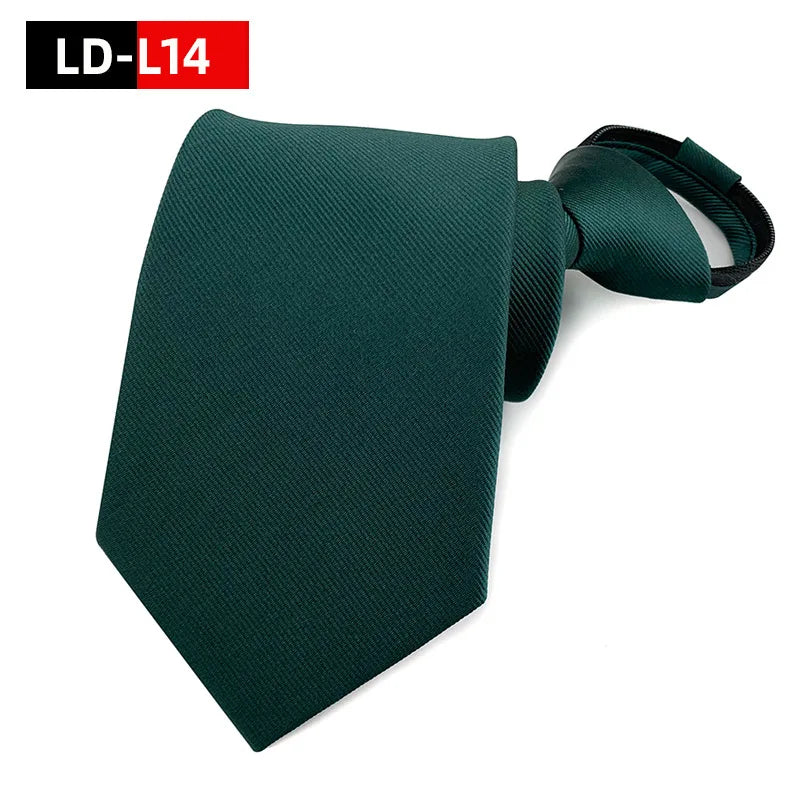 Zipper Tie Men Necktie Lazy Pre-tied Ties Solid 8cm Hot Sell Style Zipper Necktie For Men Women Bridegroom Wedding Wholesale