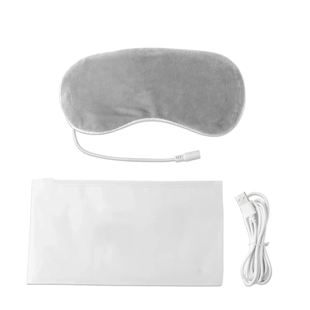 USB Heated Eye Mask for Dry Eyes & Sleep, Warm Compress with Constant Temperature, Corded Design for Dark Circles Puffiness Care