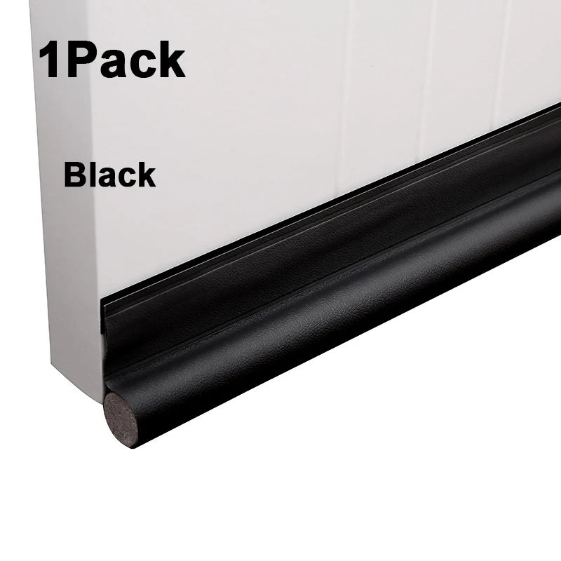 1PC Black Door Bottom Seal Strip Soundproof Insulation Wind Under Door Draft Stopper Blocker Weather Strip for Interior Exterior