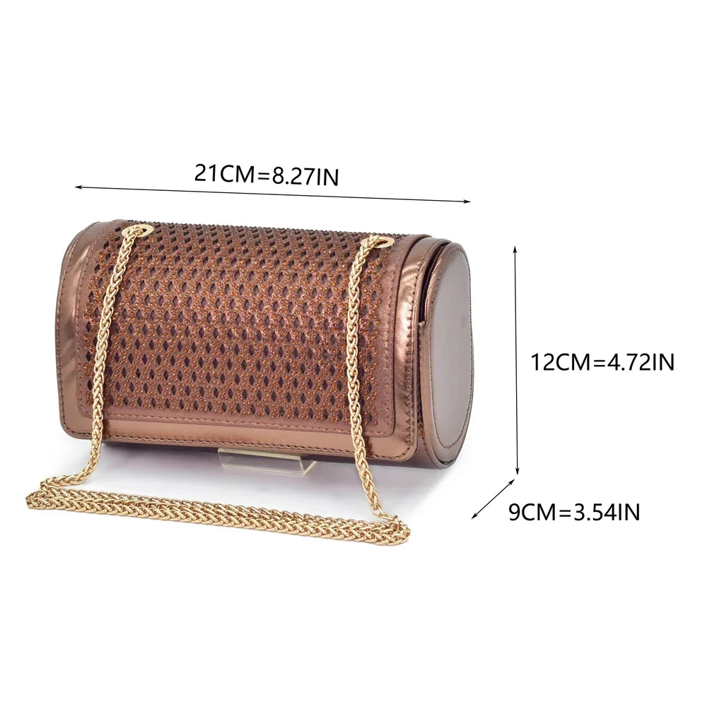 New Arrival Women Italian Shoes and Matching Bags Sets Decorated with Rhinestone Fashion Party Shoes and Bag Match for Women