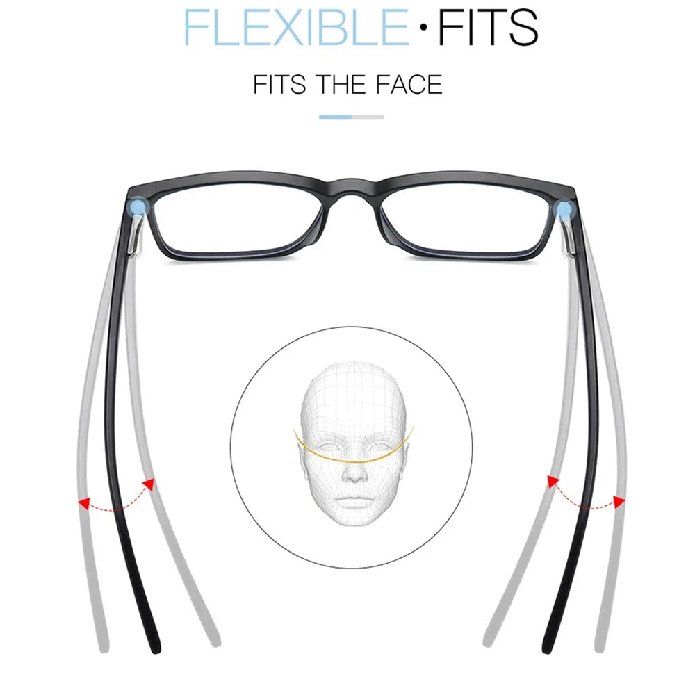 VIVIBEE 2026 Square Blue Light Blocking Glasses Men TR90 Light Frame Anti Blue Ray Eyeglasses Women Classic Computer Eyewear
