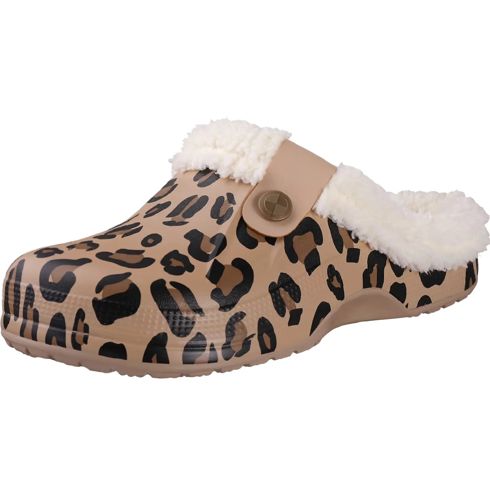 Comwarm Winter New Fuzzy House Slippers For Women Men Waterproof Garden Shoes Soft Plush Slippers Outdoor Warm Furry Clogs Slide