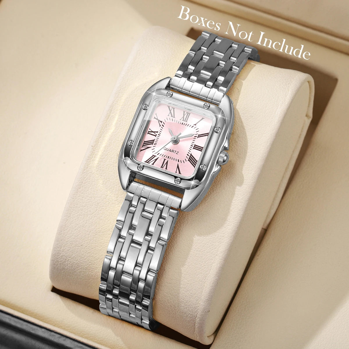 Luxury Square Women Quartz Watch Fashion Roma Dial Ladies Wristwatch Reloj Mujer Girls Clock Gift (Without Box)