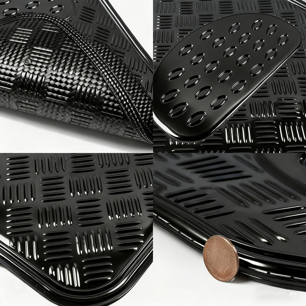 Metallic Chrome Car Floor Mats All-Weather Universal Fit Automotive Floor Mats for Cars SUVs, Floor Mats for Trucks, Car Mats Full Set Front & Rear, Non-Slip Shiny Durable Heavy Duty