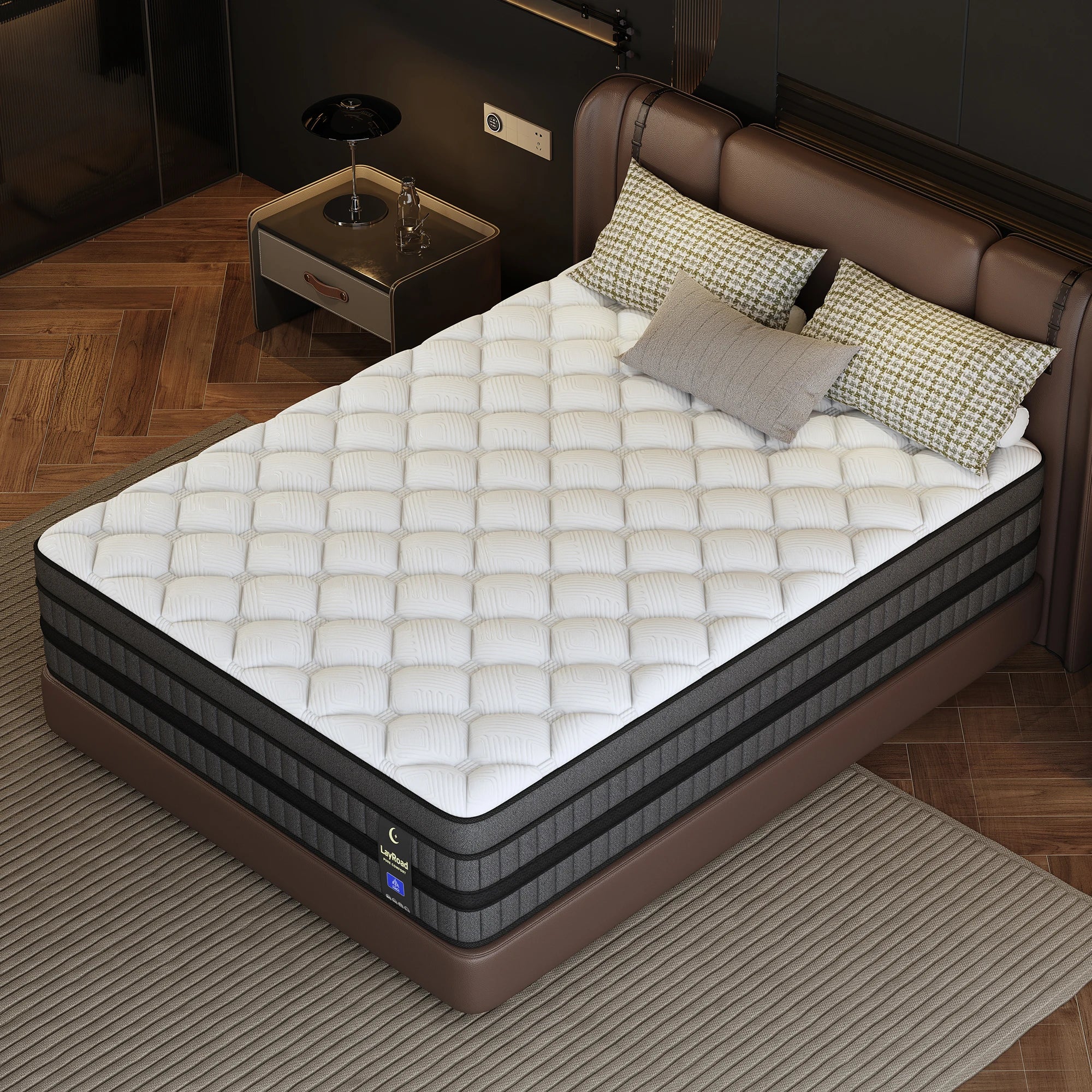 Full-Size Hybrid Mattress 12/14-Inch Medium Firm Gel Memory Foam with Pocketed Springs Boxed - Comfortable Mattress