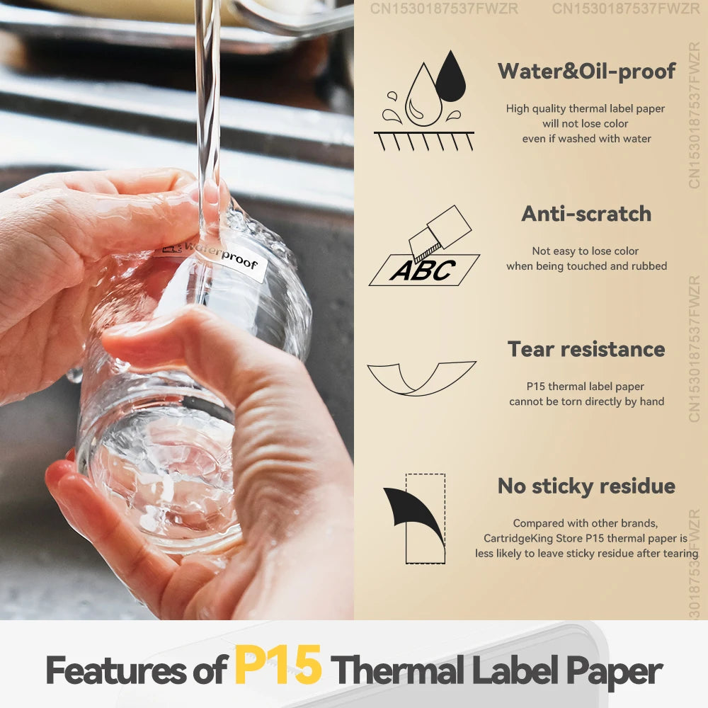 1PK P15 Transparent Label Tape 14mmx30mm Clear Waterproof Self Adhesive Label Sticker Paper for Marklife P15 P12 Label Maker