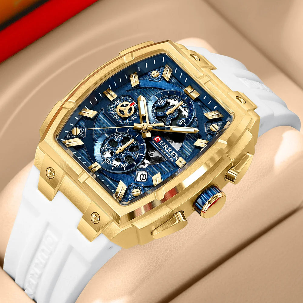 CURREN Men Casual Sport Military Quartz Calendar Wrist Watch for Man Business Leather Waterproof Male Clock Relogio Masculino