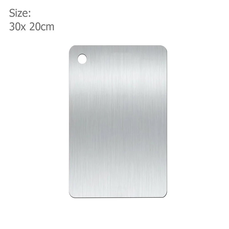 WXCOO Double-sided Cutting Board Kitchen Stainless Steel or Natural Bamboo Chopping Board for Fruit Meat Vegetable Cutting Board