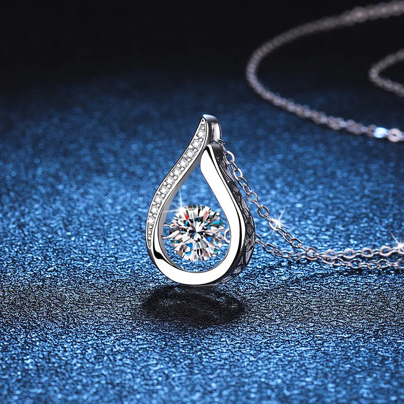 VVS1 D Color Moissanite Necklace For Women Fine Jewelry 925 Sterling Sliver Chain Plated 18k White Gold