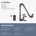 SmallRig Desktop Shooting Magic Arm with Crab Clamp Kit, Adjustable  Magic Arm for Smartphones, Webcams and Action Cameras 4766