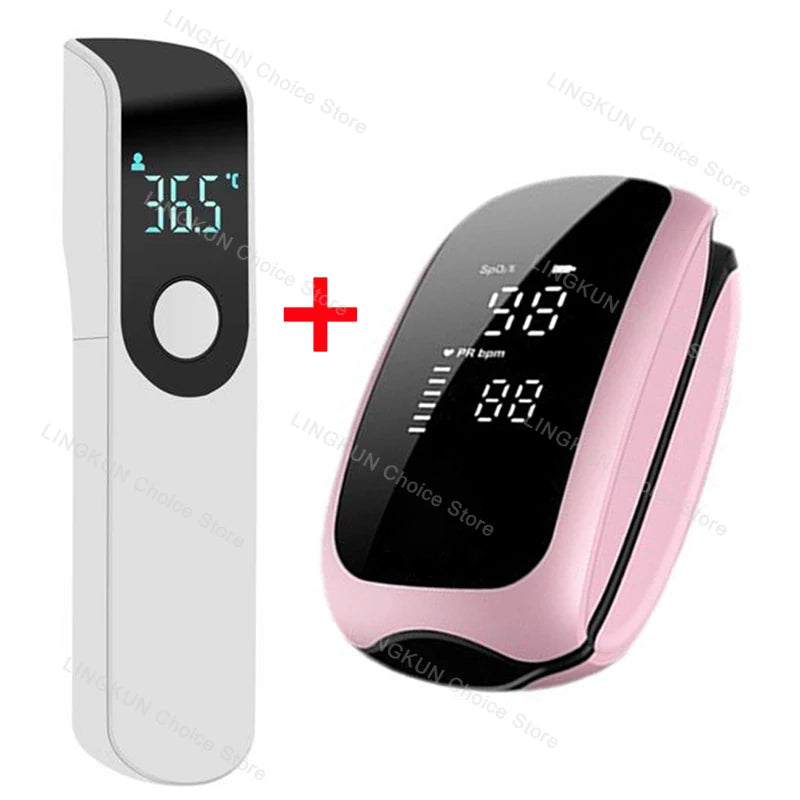 Rechargeable Oximeter Infrared Fever Thermometer Digital LCD Infant Adult Non-contact Laser Body Temperature Ear Thermometer