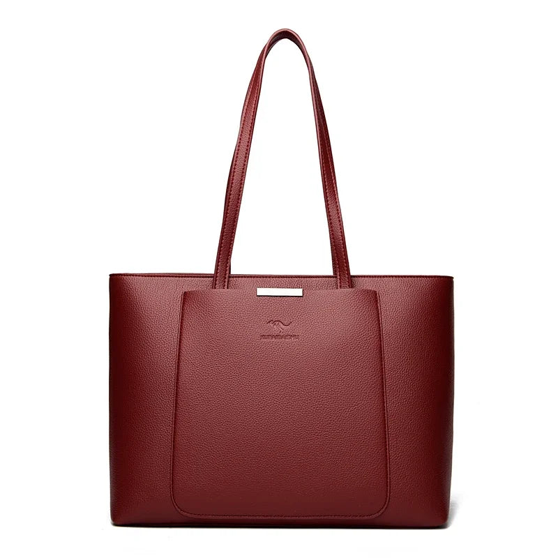 Solid Color Luxury Handbag Women Bags Designer HIgh Quality Leather Shoulder Bags for Women 2024 High Capacity Shopping Tote Bag