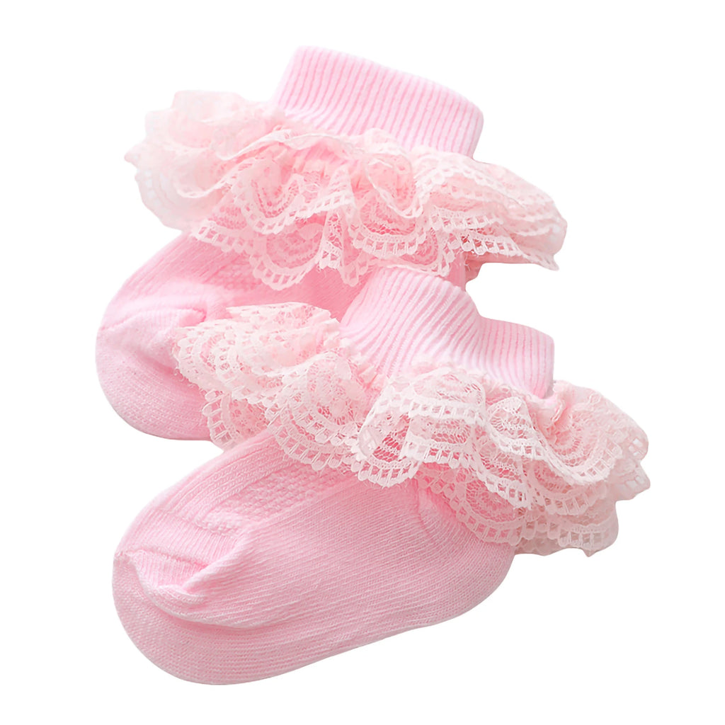 0-12 Months Newborn Baby Cotton Sock Lace Princess Combed Cotton Socks for Girls Summer Spring Infant Babe Ruffle Short Socks