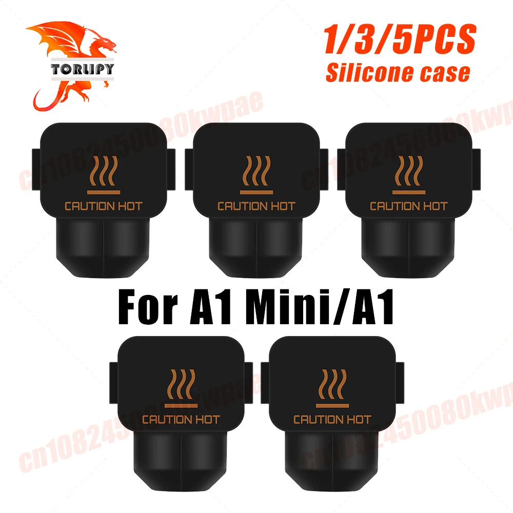 1/3/5/10PCS Silicone Socks For Bambu Lab A1 Mini Case 3D Printer Heating Block Silicone Sleeve A1 Hotend Heat Insulation Cover
