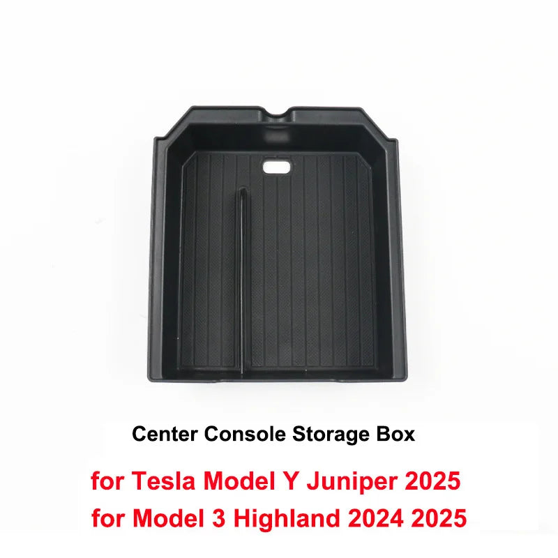For Tesla Model 3 Y Juniper Highland 2025 2026 Launch Console & Armrest Upper and Lower Storage Box Watercup Holder Camera Cover