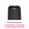 For Tesla Model 3 Y Juniper Highland 2025 2026 Launch Console & Armrest Upper and Lower Storage Box Watercup Holder Camera Cover