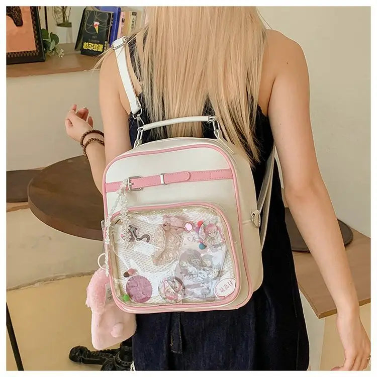 New Women Fashion Casual Backpack Preppy Style One Shoulder Crossbody Handbag Original Niche Design Girl Ulzzang Ita Bag