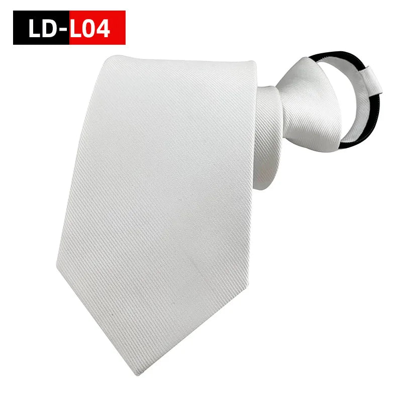 Zipper Tie Men Necktie Lazy Pre-tied Ties Solid 8cm Hot Sell Style Zipper Necktie For Men Women Bridegroom Wedding Wholesale
