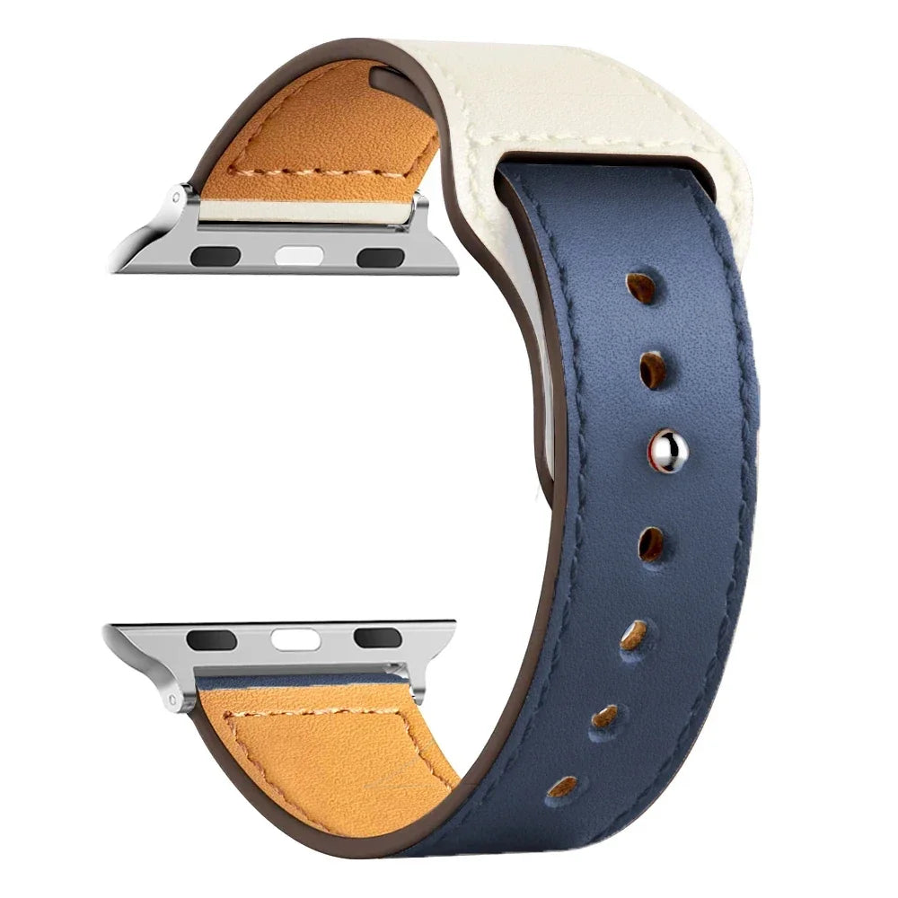 Leather strap For Apple watch band Ultra 2 49mm 44mm 40mm 38mm/42mm sport loop bracelet iWatch series 9 8 7 3 4 5 6 se 41mm/45mm