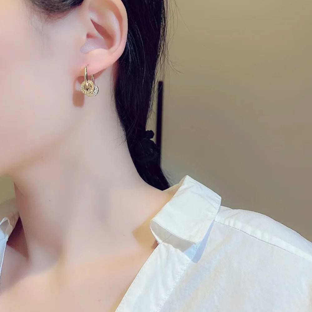 2026 New Designer Earrings Round Super Shiny Zircon Earrings Charming Luxury Women's Jewelry Cute Girl Gift Christmas Gift