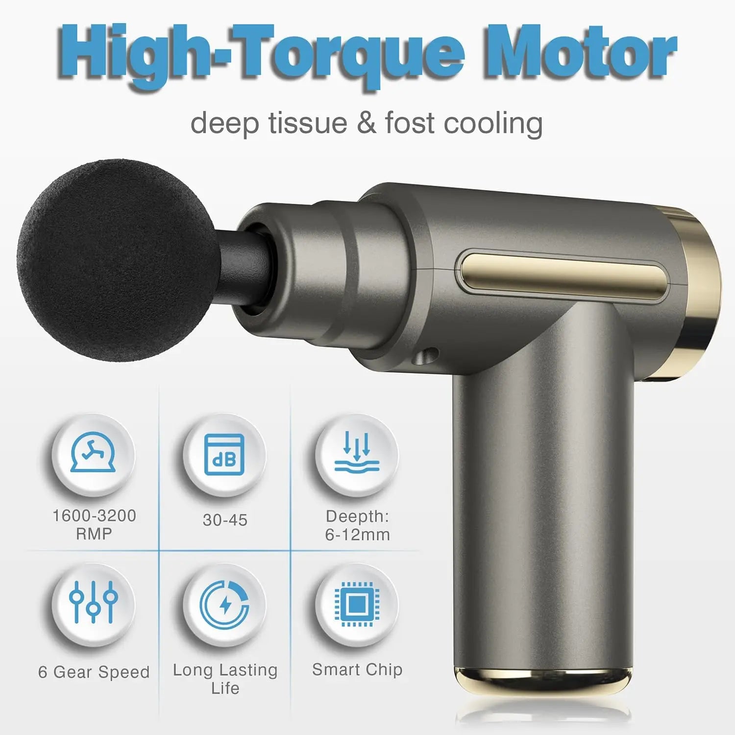 Electric Handheld Percussion Massage Gun Deep Tissue Muscle Massager Ultra Compact Elegant High Torque Body Massage Device Easy Control Relieve Neck Back Muscle Pain Portable Massage Gun Gifts For Men Women