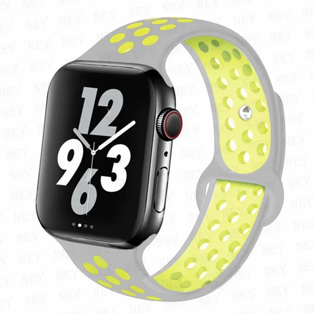 Sport Strap For Apple Watch Band 45mm 49mm 44mm 40mm 41mm 42mm Silicone bracelet correa iWatch Ultra 2 Series 9 8 SE 7 6 5 4 3