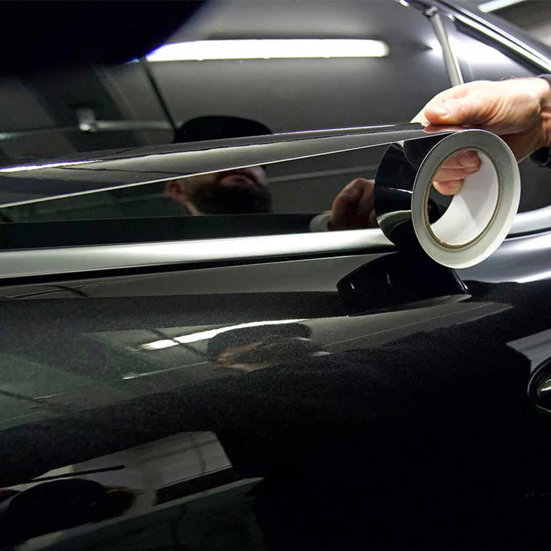 3/5/7/10CM Glossy Black Vinyl Wrap Film Tape Stripes For Car Hood Roof Decal Pillar Chrome Delete Blackout Window Trim Film