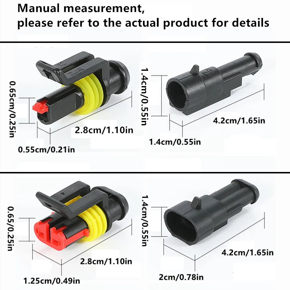 1/2/3/4 Pin Waterproof Connectors, Electrical Terminal Quick Connector, 10Pcs/ 5Sets, With Wire, Suitable For Cars, Ships, Etc.