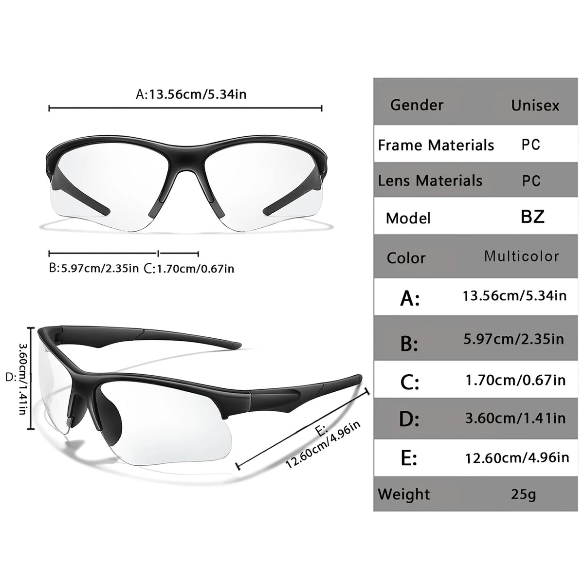 Trendy Style Photochromic Sunglasses For Men Women Outdoor Mtb Bicycle Cycling Runnging Eyewear Sports Bike Windproof Goggles