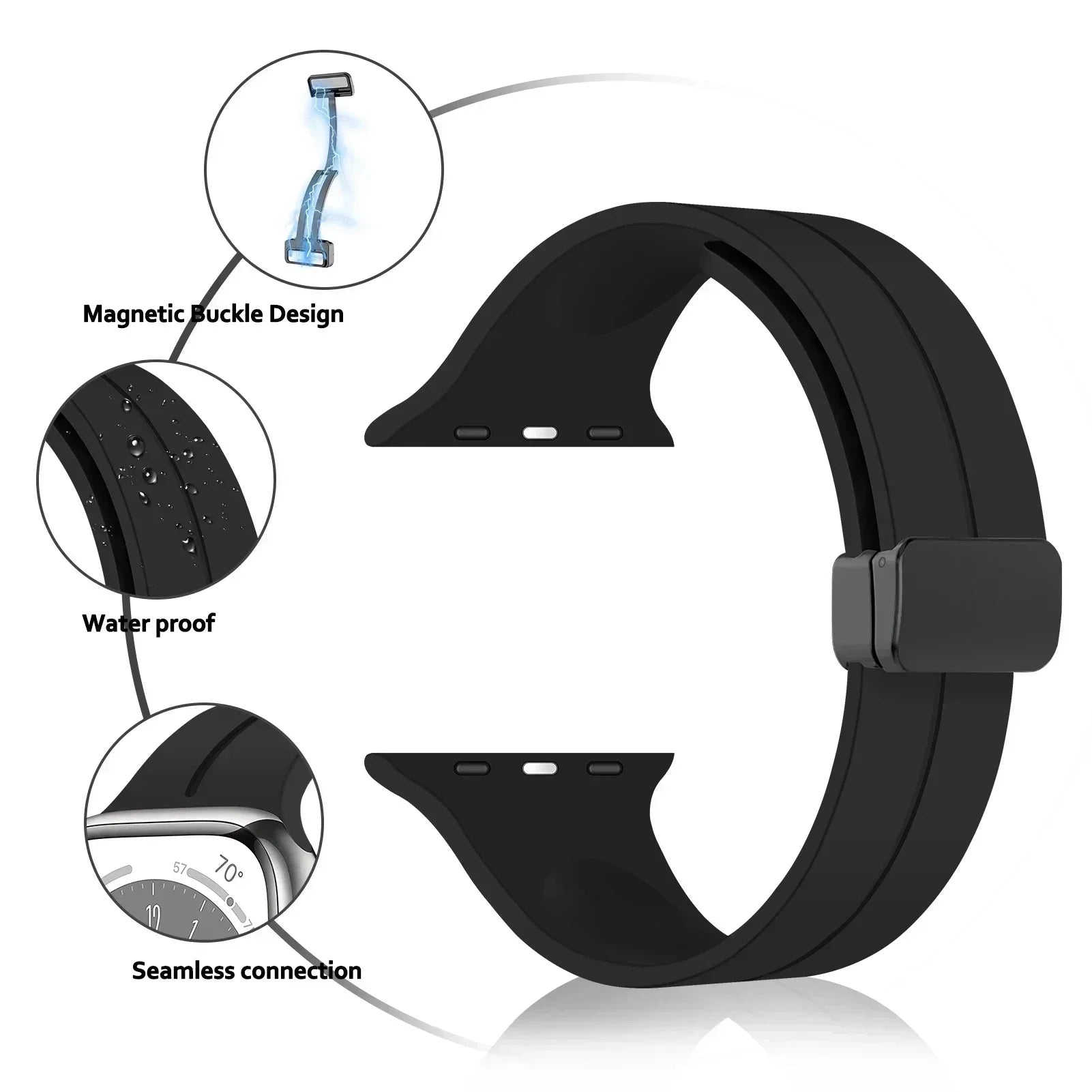 Magnetic Strap For Apple watch ultra band 44mm 45mm 49mm 40mm 41mm 42mm 38mm 45 mm Silicone Bracelet iWatch Series 7 8 se 6 5 3