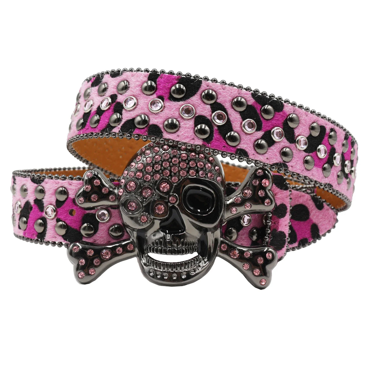 Hot Rhinestone Belts Studded Skull Lether Belts for Women Luxury Designer Brand Strap For Jeans Suppliers White Black