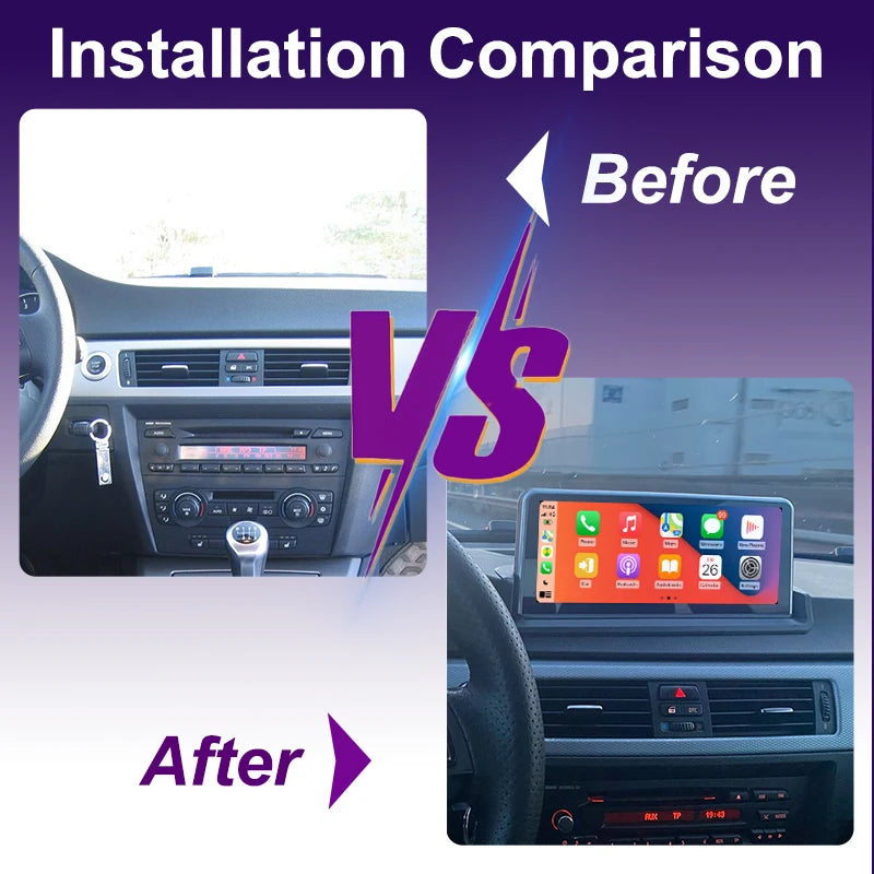 AUTOTOP 10.25" Linux Carplay Touchscreen For BMW 3 Series E90 E91 E92 E93 Left Hand Drive Car Without Original Screen (2005-2012) With Car Multimedia Screen Support Player Wireless Carplay Android Auto Airplay YouTube